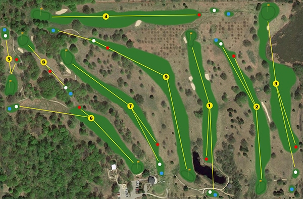 Chestnut Hills Golf Club front 9 map